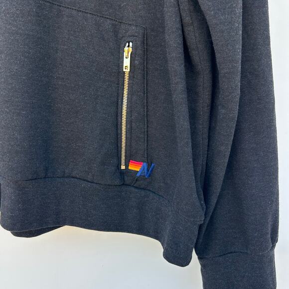 Aviator Nation Black Pullover Hoodie Smiley Bolt Eyes Zipper Pockets XXL 2X - Picture 7 of 9